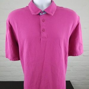 BUGATCHI Mens Short Sleeve Polo Pink Cotton Sz XXL
